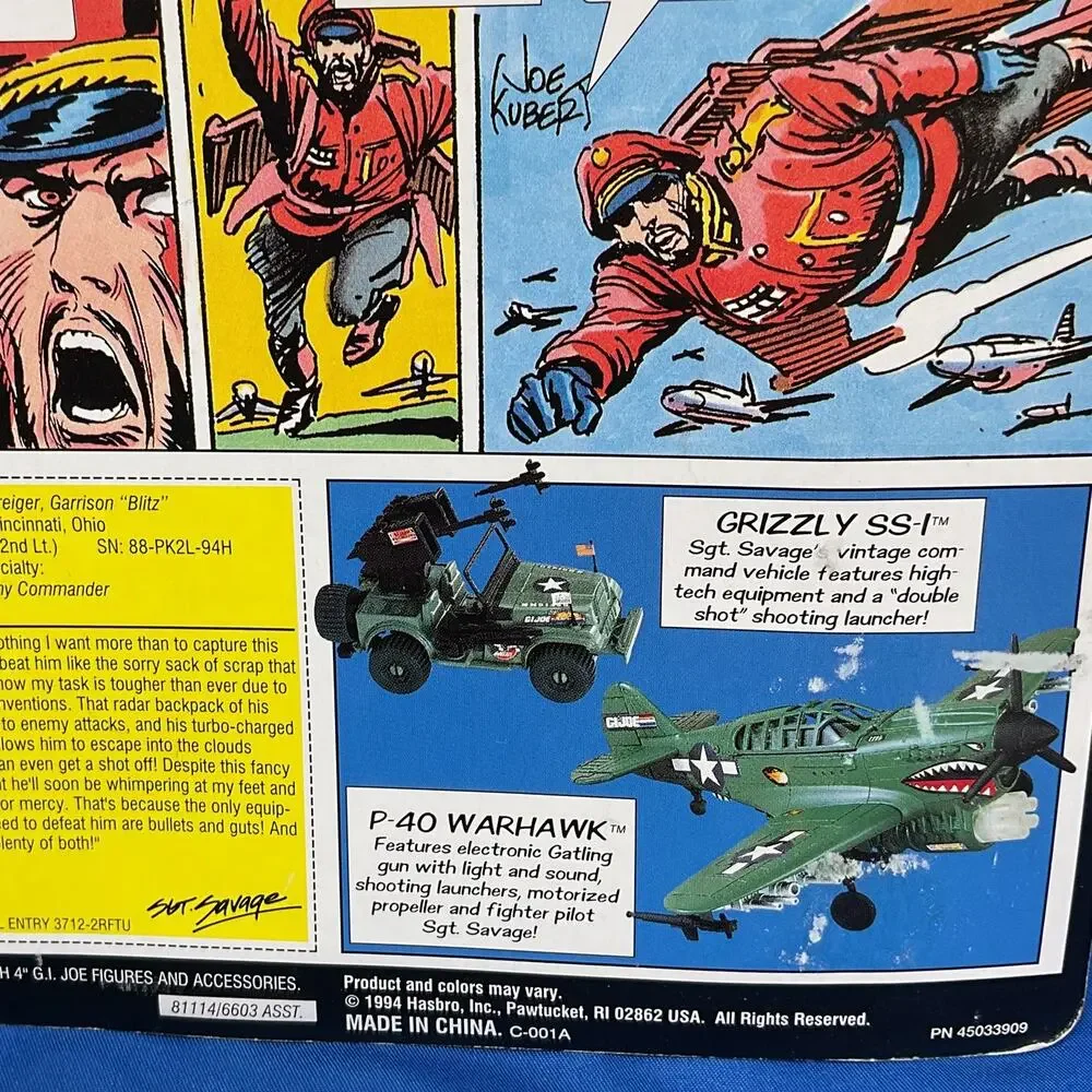 GI JOE 1994 Jet Pack General Blitz New Vintage Moc